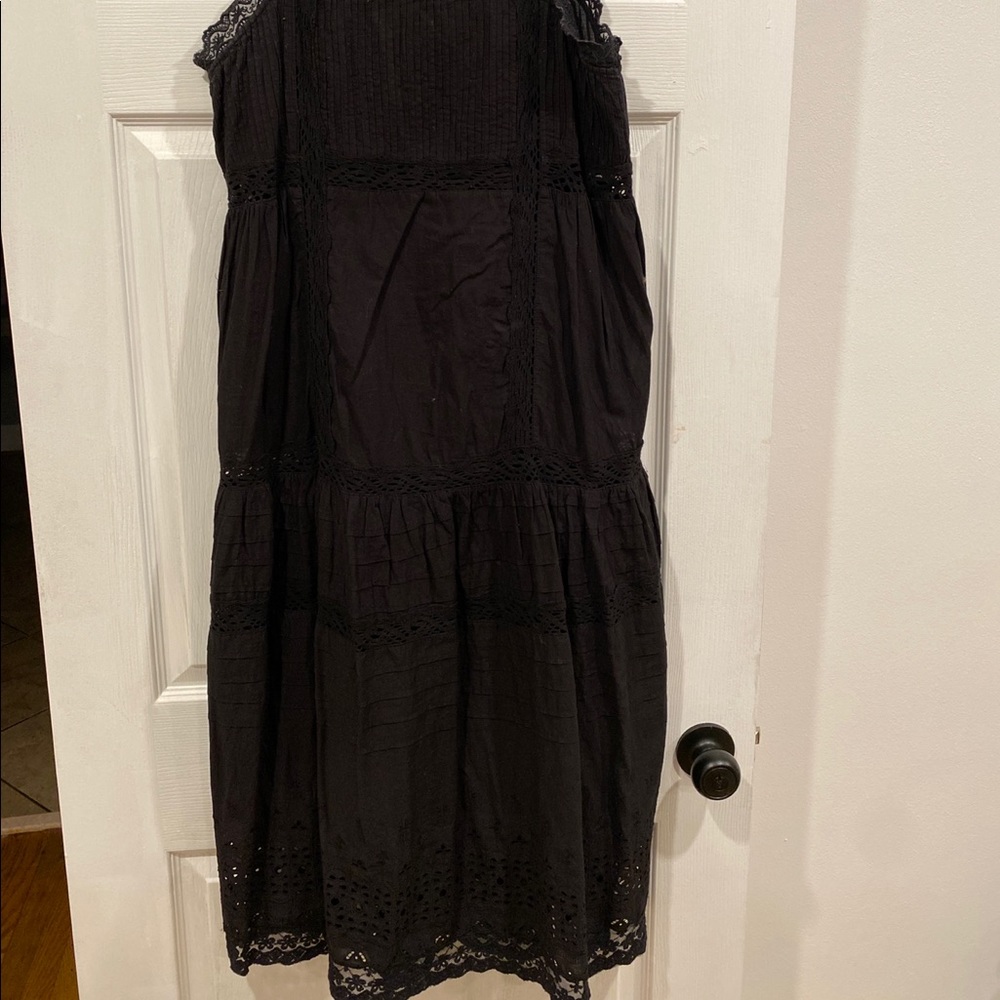Free People Black Cotton eyelet dress